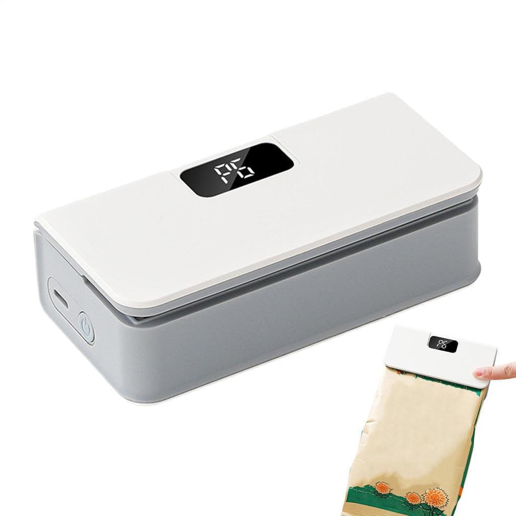 Selador De Saco Portátil 2 Em 1 , E Cortador De Chip A Vácuo , Ímã De Geladeira , Controle Inteligente De Temperatura De