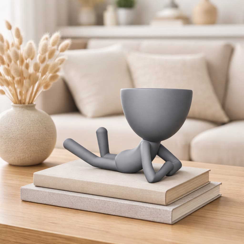 Escultura Decorativa Moderna em Impressão 3D | Boneco Minimalista para Painel de TV, Sala e Escritór