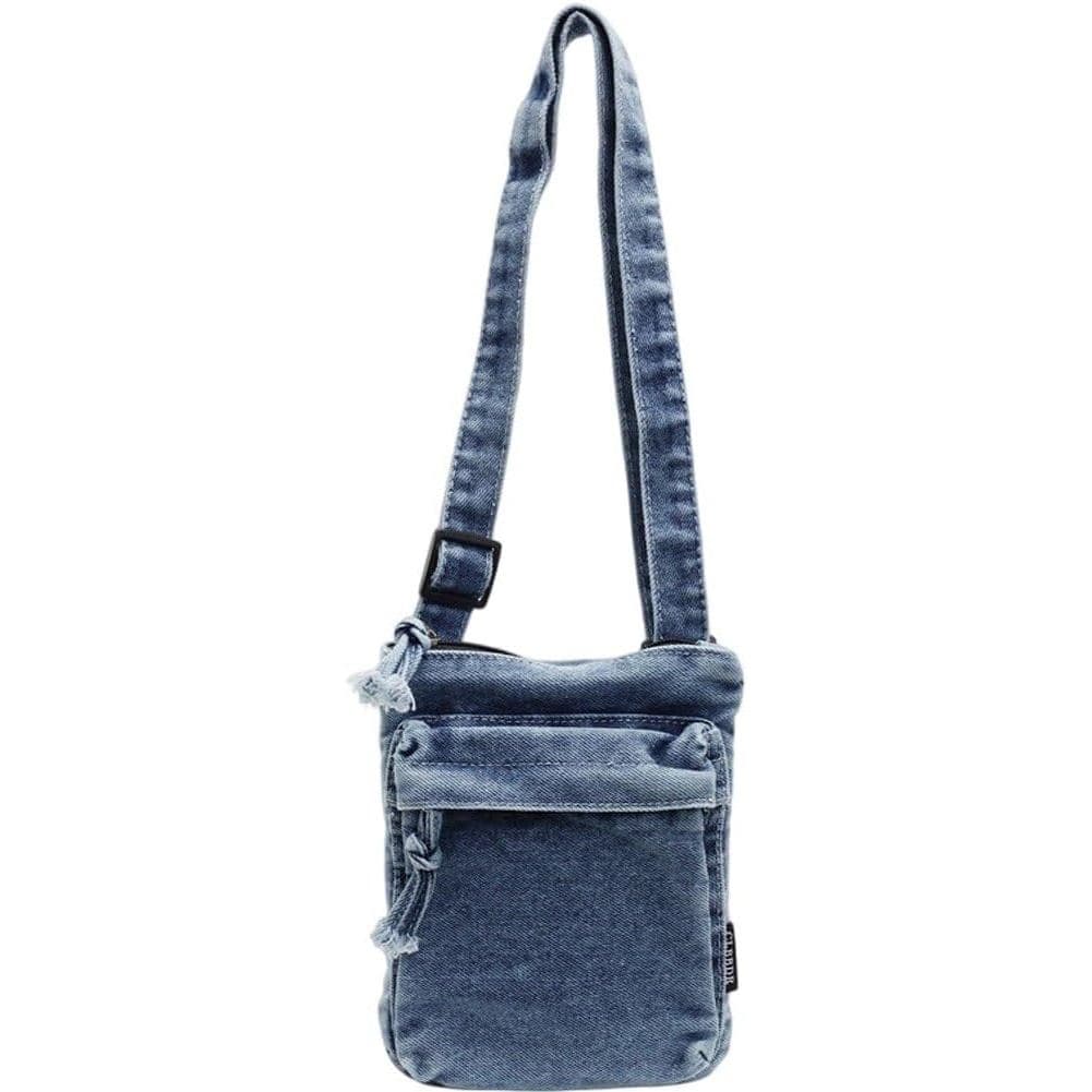 Bolsa para Celular Retrô de Jeans, Bolsa Transversal, Bolsa de Pulso, Bolsa de Mão, Bolsa de Ombro, Bolsa com Zíper para