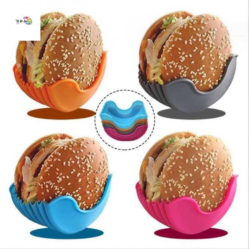 Caixa De Armazenamento De Hambúrguer-Rack De Silicone Sanduíche Para Cozinha
