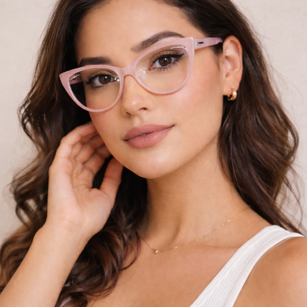 Óculos Gatinho Feminino Rosa Elegante Leve e Confortável