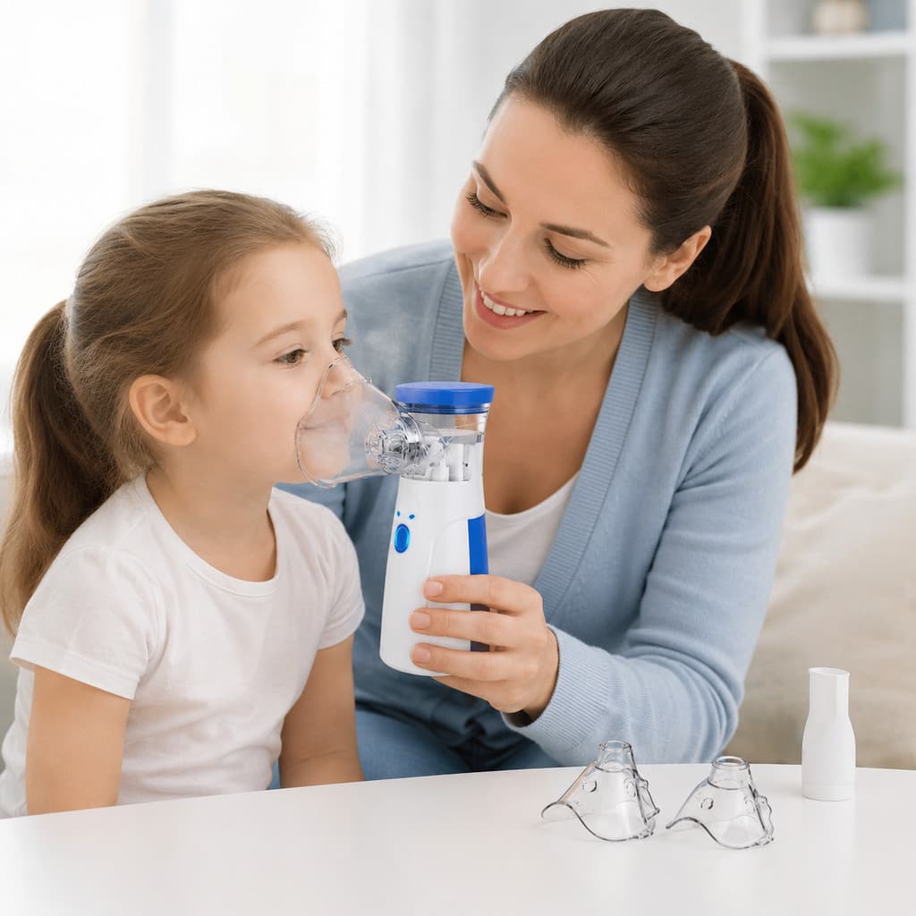 Máquina Nebulizadora De Malha Silenciosa Portátil , Inalador De Asma Médica , Mini Umidificador Nebulizador