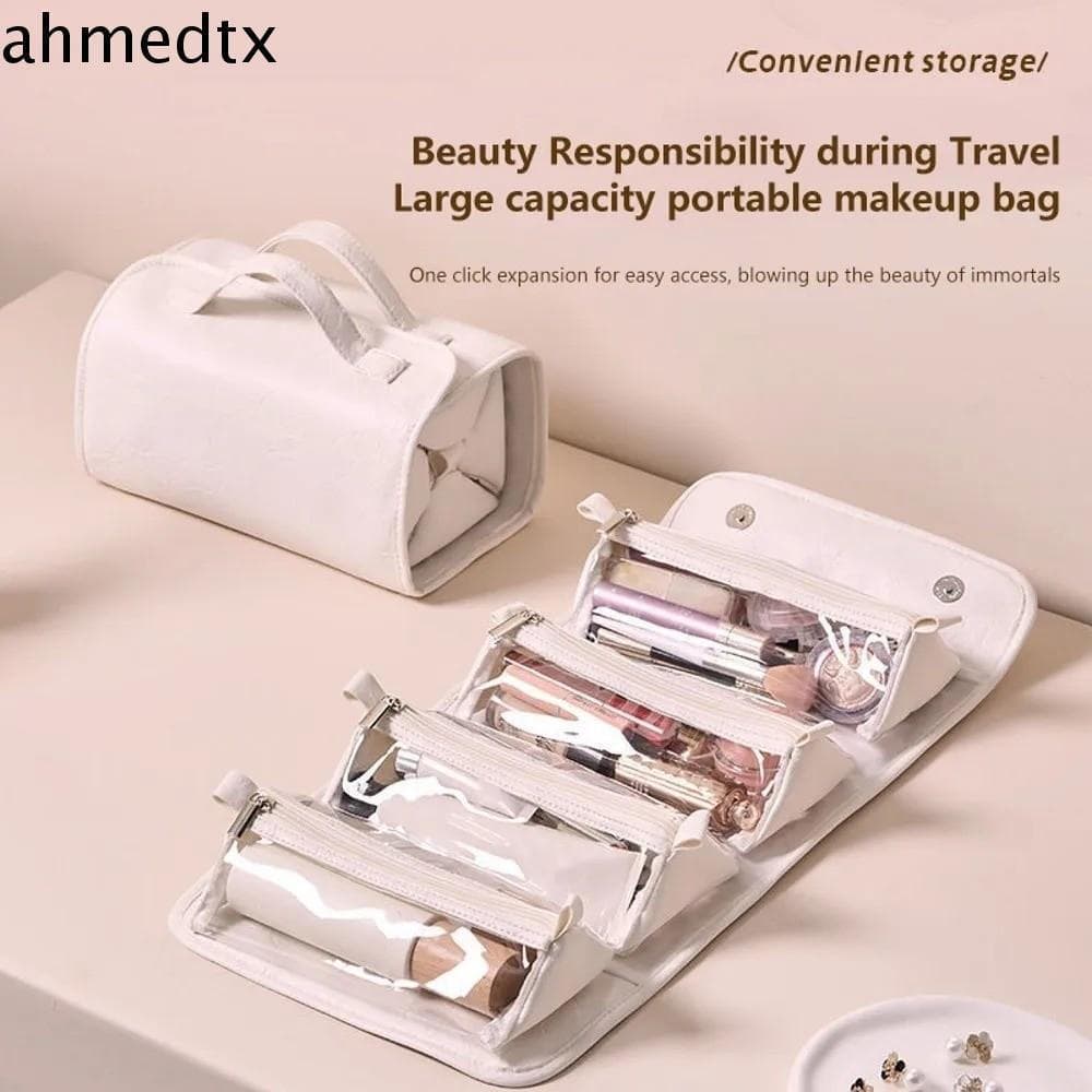 Bolsa Cosmética Dobrável AHMEDTXB , De Higiene Portátil À Prova D'água De Grande Capacidade , Organizador De Maquiagem R
