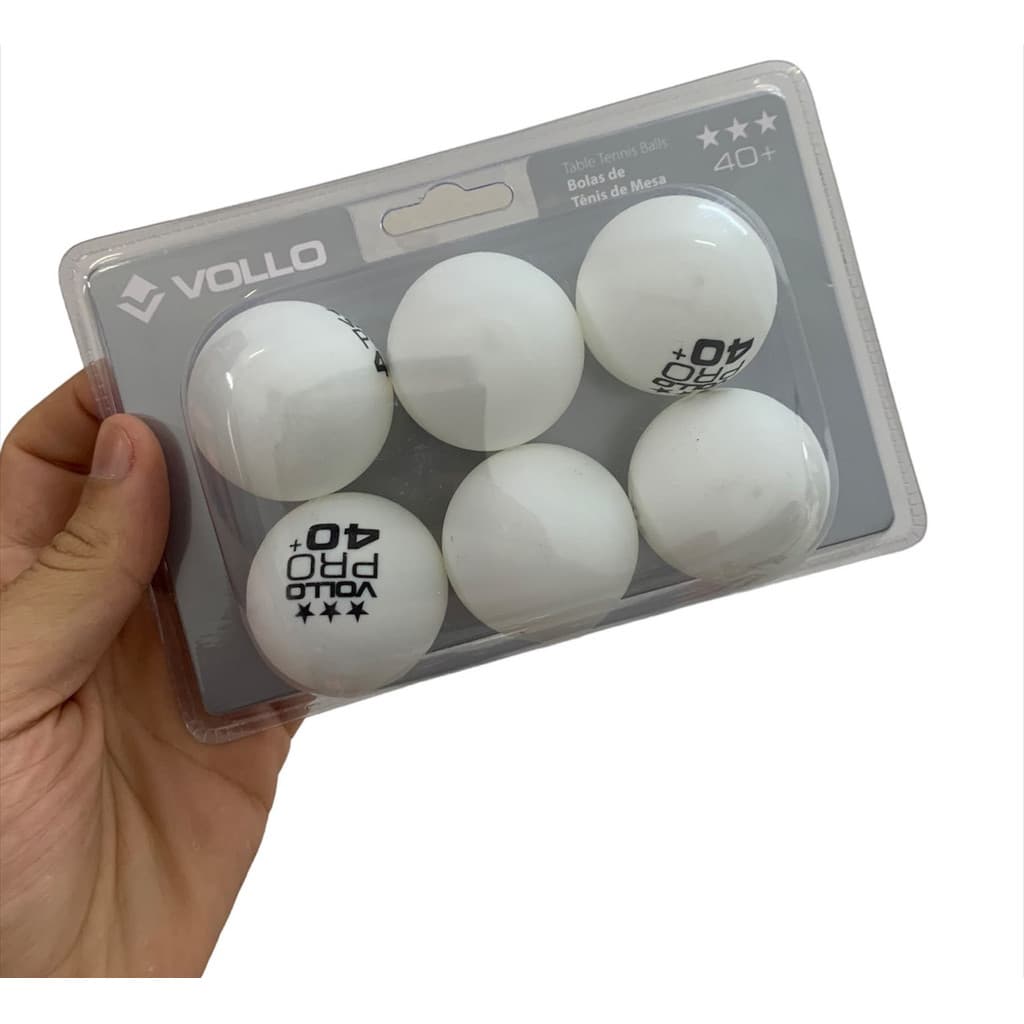 Kit 6 Bolinhas Tênis De Mesa Ping Pong 3 Estrelas Vollo Branca