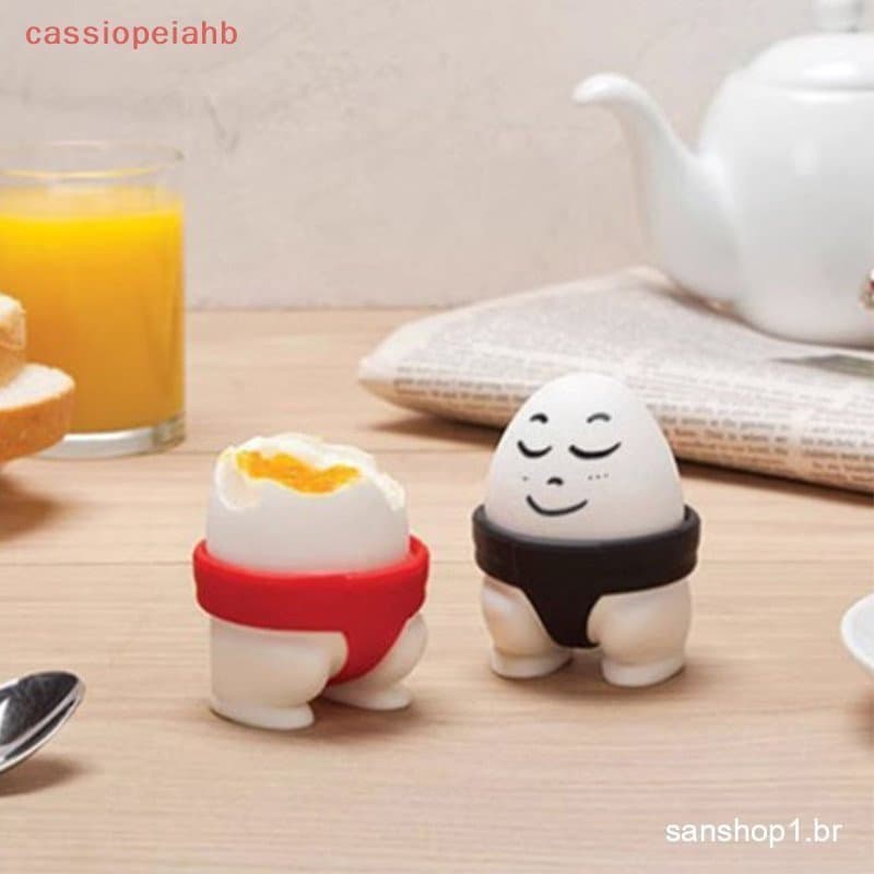 2-Pack de Copos para Ovos com Design Divertido de Sumô Japonês Adequados para Ovos Cozidos Macios e Duros Copos de Ovos