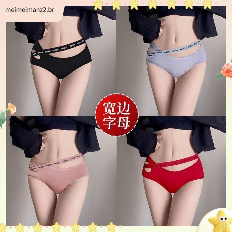 Calcinha De seda gelo feminina sem costura 2025 novo estilo verão calcinha feminina estilo fino respirável influenciador