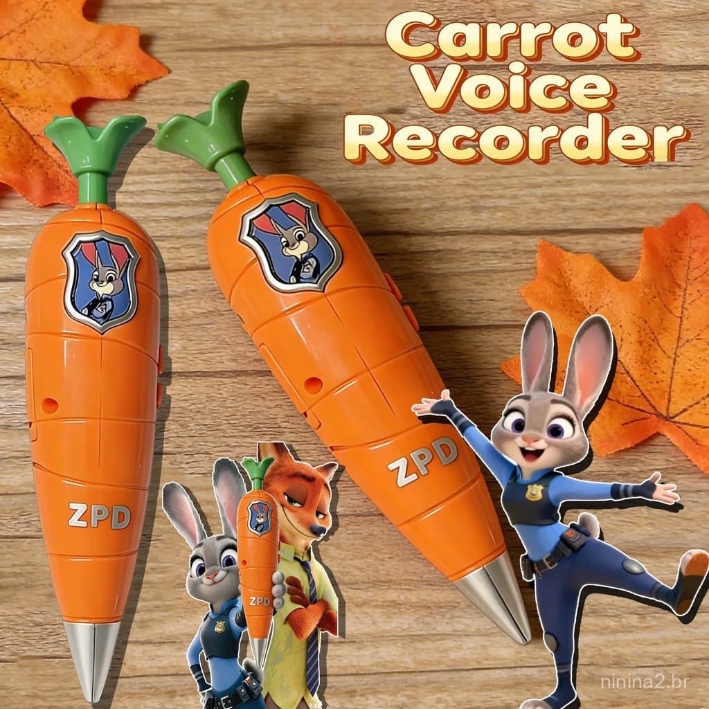 Caneta Gravadora De Cenoura Zootopia 2 | Estilo Judy & Nick Para Crianças Minigravador Dos Anos 60 Papelaria Com Gel 2 E