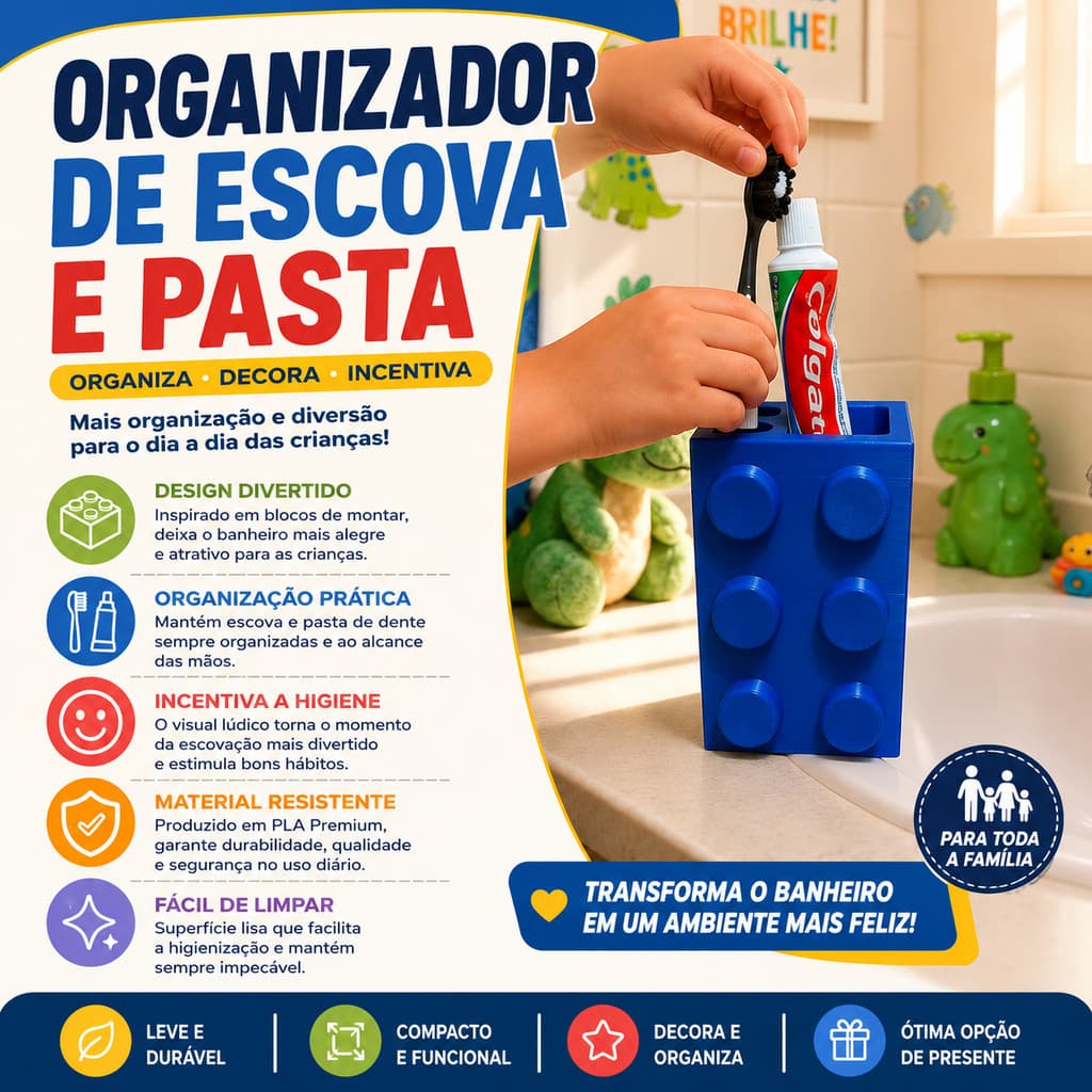 Porta Escova de Dente Infantil Estilo Organizador Criativo Banheiro Porta Pasta e Escova