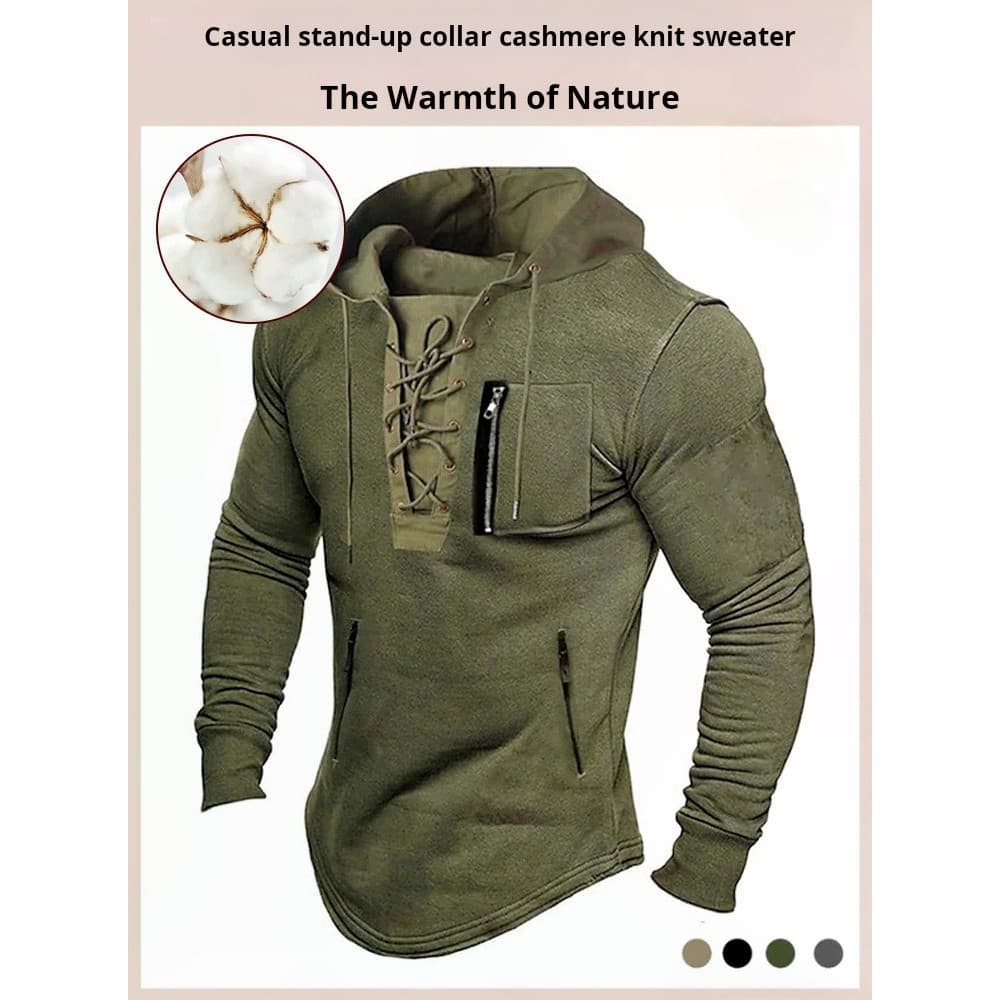 【Design Funcional】[Estilo Casual] Moletom Masculino Com Capuz E Zíper/Cor Sólida/Moda Masculina/Versátil