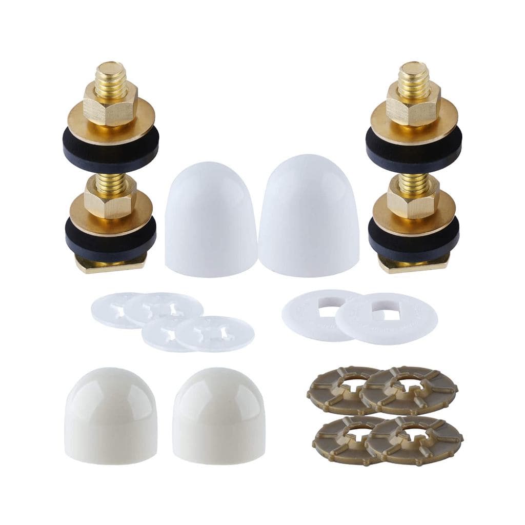 Conjunto de Parafusos e Tampas de Latão Maciço iFealClear para Fixação de Vaso Sanitário ao Chão, Parafusos para Vaso Sa
