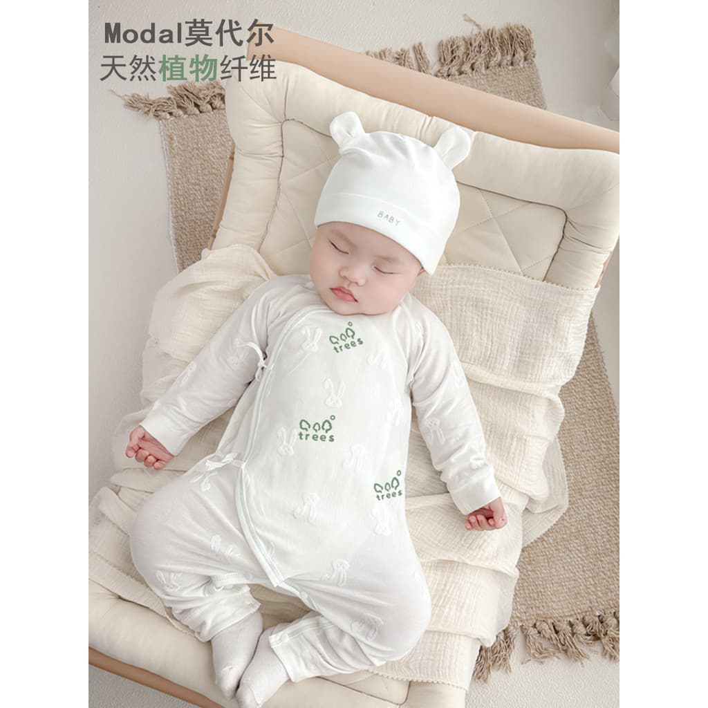 Modal bebê primavera verão macacão roupas de verão do bebê pijamas de seda gelo ar condicionado roupas recém-nascidos ro