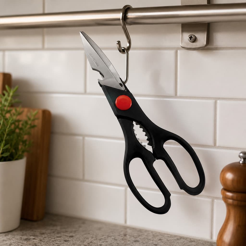 Tesoura Multiuso Cozinha Inox Quebra Nozes Abridor Garrafa Culinária Corta Frango