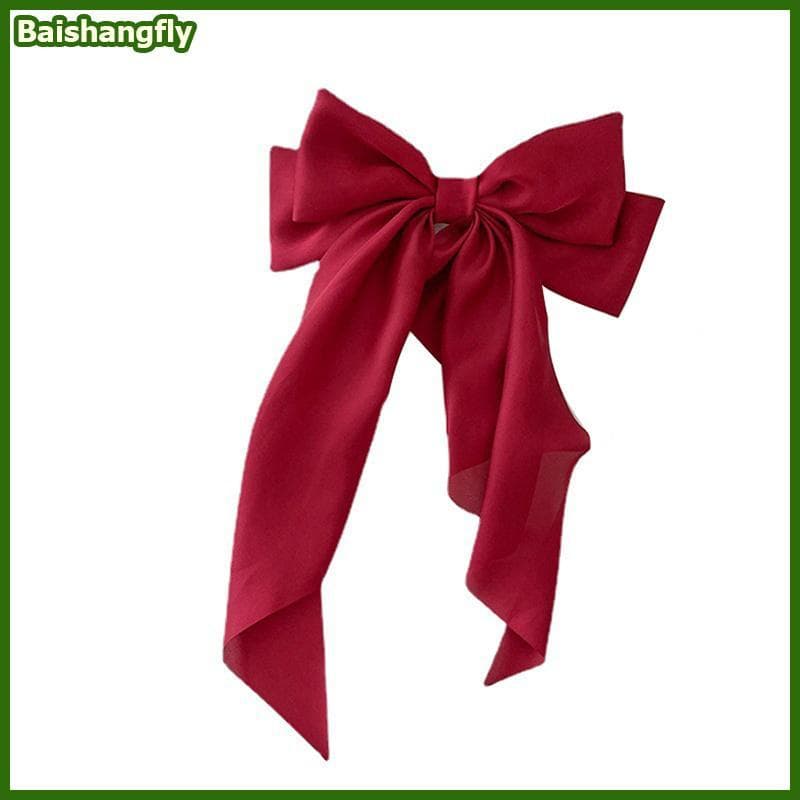 baishangfly Elegante Arco Fita Grampo De Cabelo Moda Simples Sólido Cetim Primavera Clipe Retro Com Clipes Meninas Acess