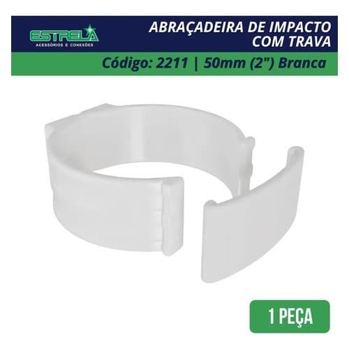 Abraçadeira De Impacto Com Trava 50mm 2  Branca Estrela