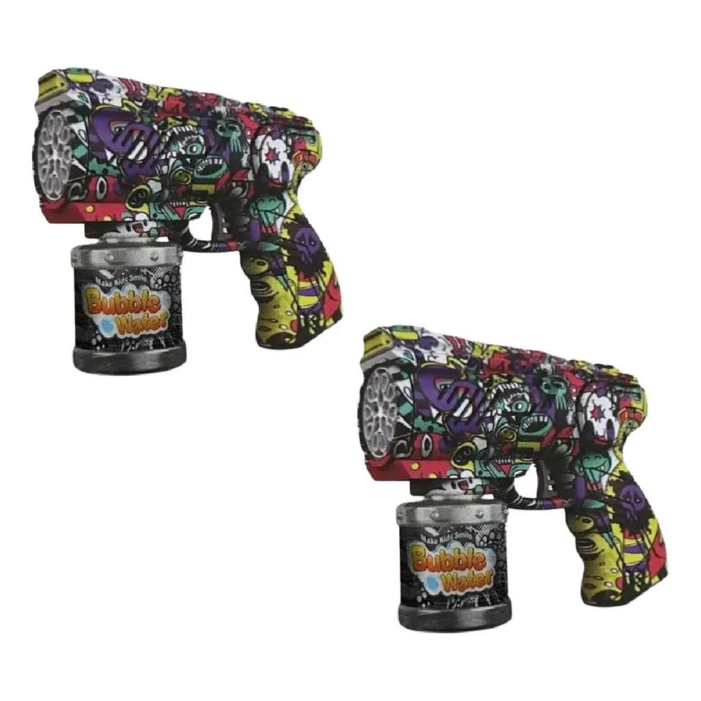 Kit 2 Arminha Lança Bolha Sabão Brinquedo Pistola Elétrico
