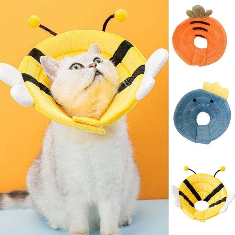 Coleira de recuperação em forma de abelha adequada para gatos, marca Elisabetana, material de algodão macio, formato red