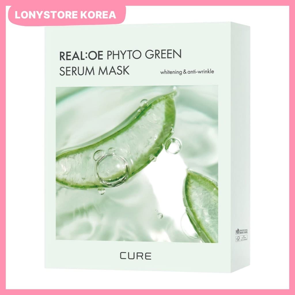 [Cura] Real : Máscara De Soro Verde Oe Phyto , 10 Unidades/Coreano/Ingredientes Botânicos/100 % Autêntica Da LONYSTORE
