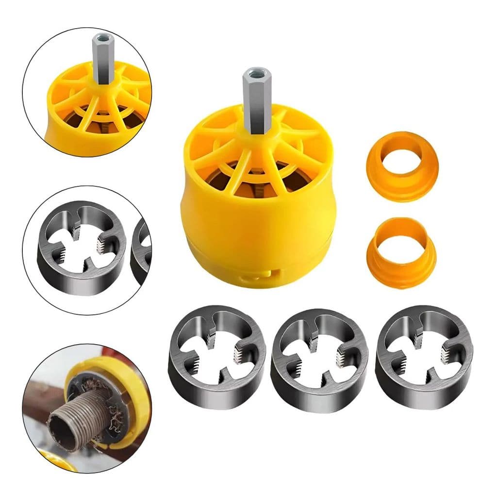 Kit Fazedor de Rosca Tarrachas para Tubos Bomvink Pvc Ppr Macho Tarracha Jogo Fêmea Aço 1'' Cossineteas Gcr15 Cossinetes