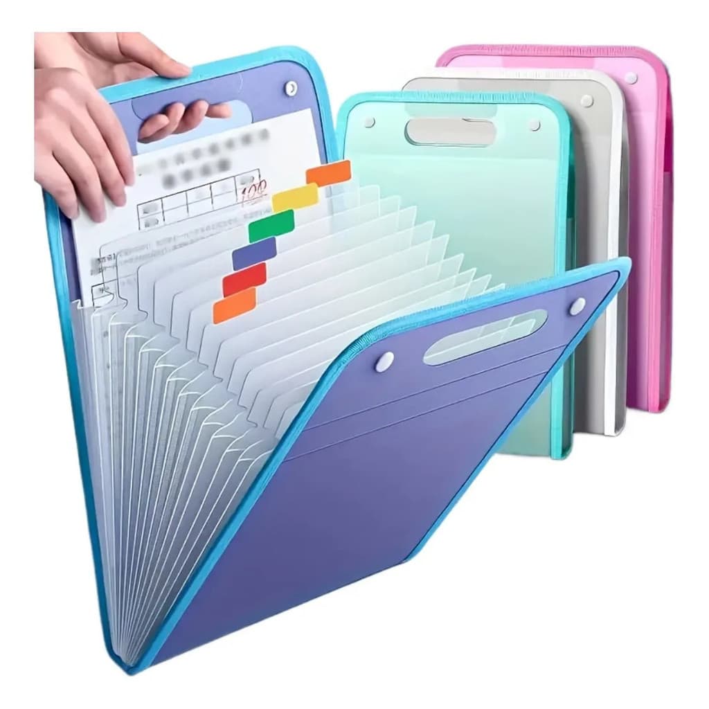 Pasta A4 Portátil Com Grande Capacidade E 13 Bolsos,