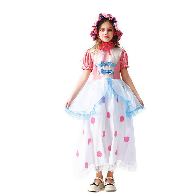Toy Story fantasia infantil cosplay roupas infantis pastor bolinhas vestido rosa cos fantasia de Halloween