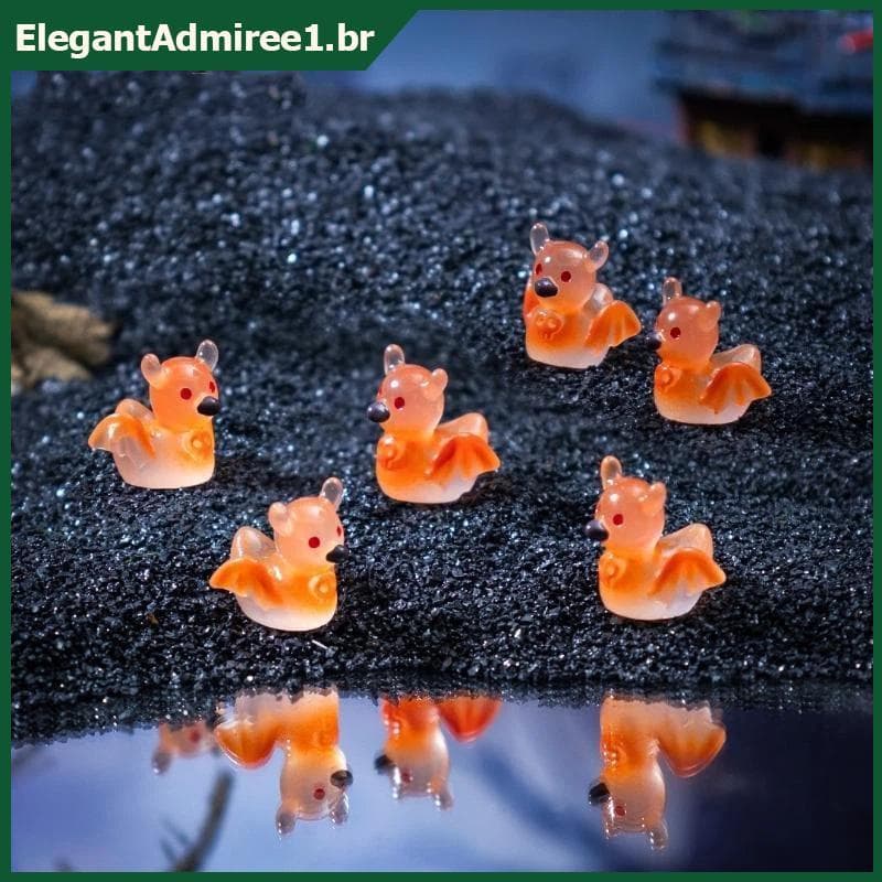 ELEGA Mini Estatueta De Resina De Morcego Brilhante , Linda Decoração De Jardim De Fadas De Halloween
