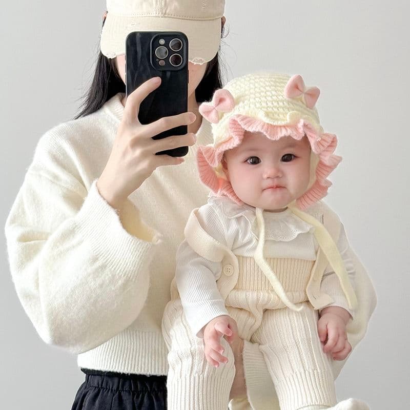 Bebê bebê chapéu princesa bebê menina chapéu quente à prova de vento