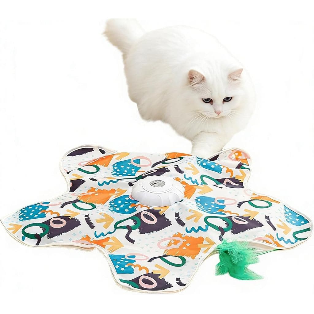 Brinquedos Interativos para Gatos Hides & Seek, Varinha Móvel com Penas Ocultas, Brinquedos Automáticos Recarregáveis pa