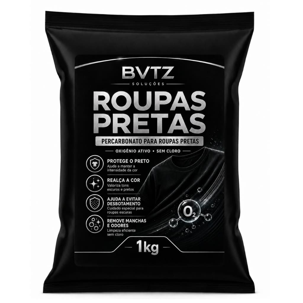 Percarbonato Revitaliza Roupa Escura Preta Sem Cloro Remove Manchas Não Desbota