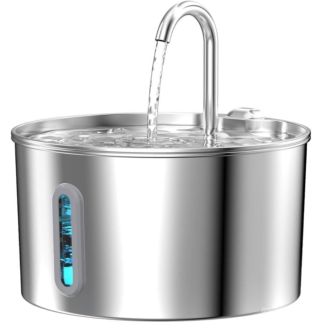 Fonte de Água para Gatos em Aço Inoxidável: Fonte de Água para Gatos de 2,2 L - Bebedouro Automático para Gatos - Dispen