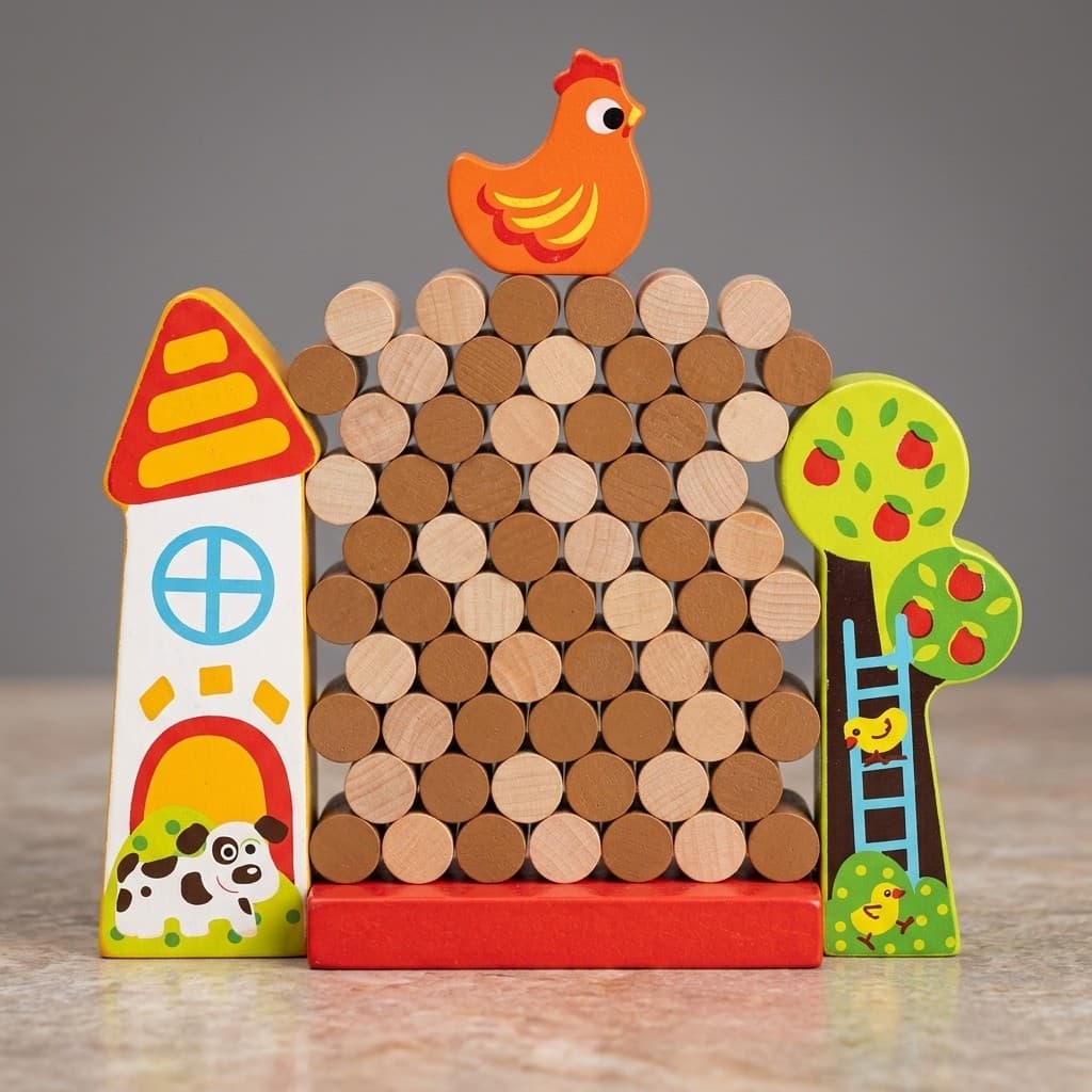 Jogo De Estrategia Muro Galinha Madeira Brinquedo Infantil