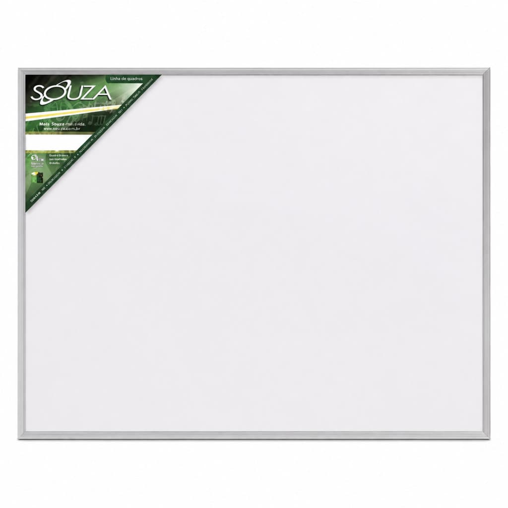 Quadro Branco 90x60 Cm Com Moldura Alumínio Pop 5652 Escola Escritório Home Office