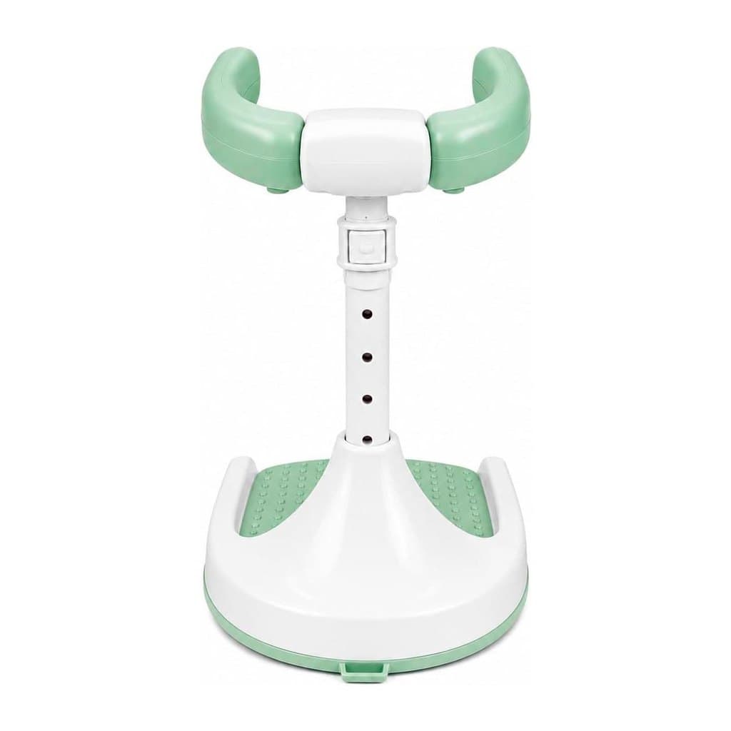 Suporte de Banho para Bebê em Pé Ajustável 44-54cm com Apoio Frontal e Base Antiderrapante para Box Chuveiro - Verde