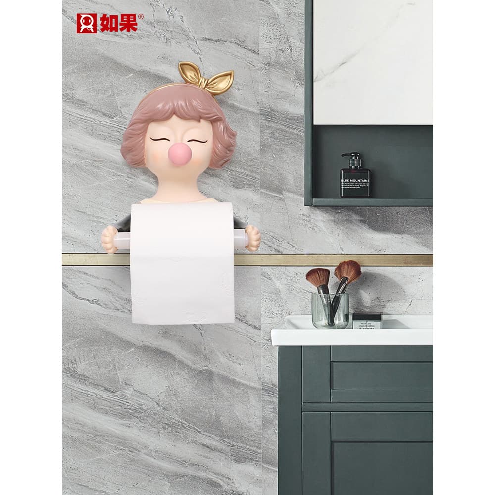 Padrão de vinil menina bolha menina caixa de tecido higiênico rolo tubo de papel rosto toalheiro toalete sem perfuração