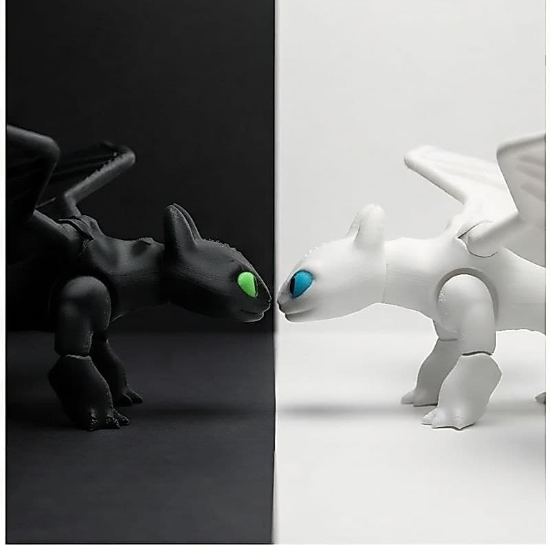 Dragão Articulado 3D 20cm Banguela Furia Treinar Seu dragão Para Decoração E Presente