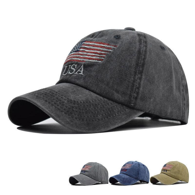 Boné de beisebol com camuflagem da bandeira americana, estilo americano, boné trucker HZUE