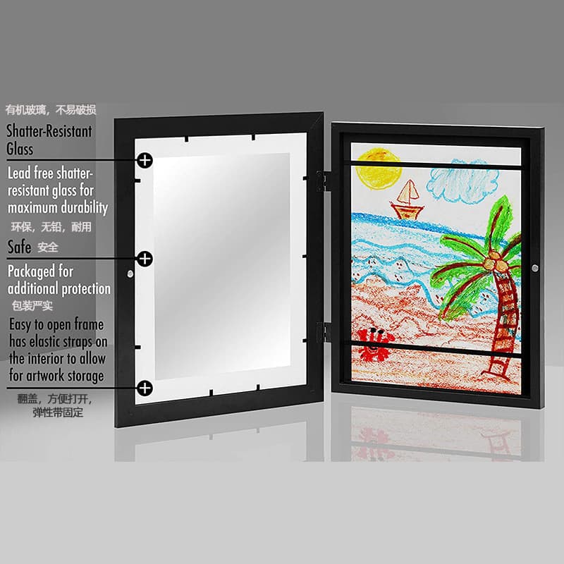 Porta-retratos magnético Flip-frame A4A38.5x11 para arte infantil, armazenamento de fotos, porta-retratos magnético para