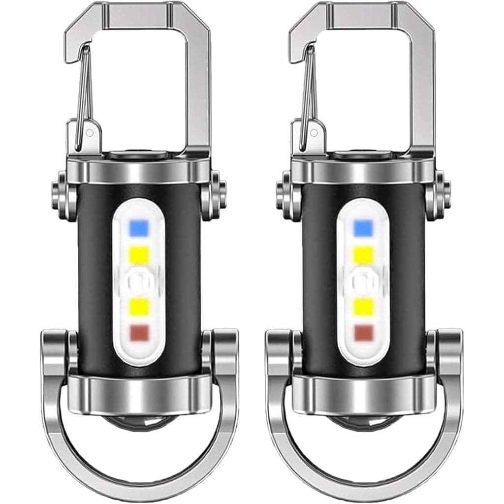 Lanterna de Chaveiro Portátil Recarregável de Alta Luminosidade - 1200lm, Carregamento USB, 7 Modos de Iluminação, À Pro