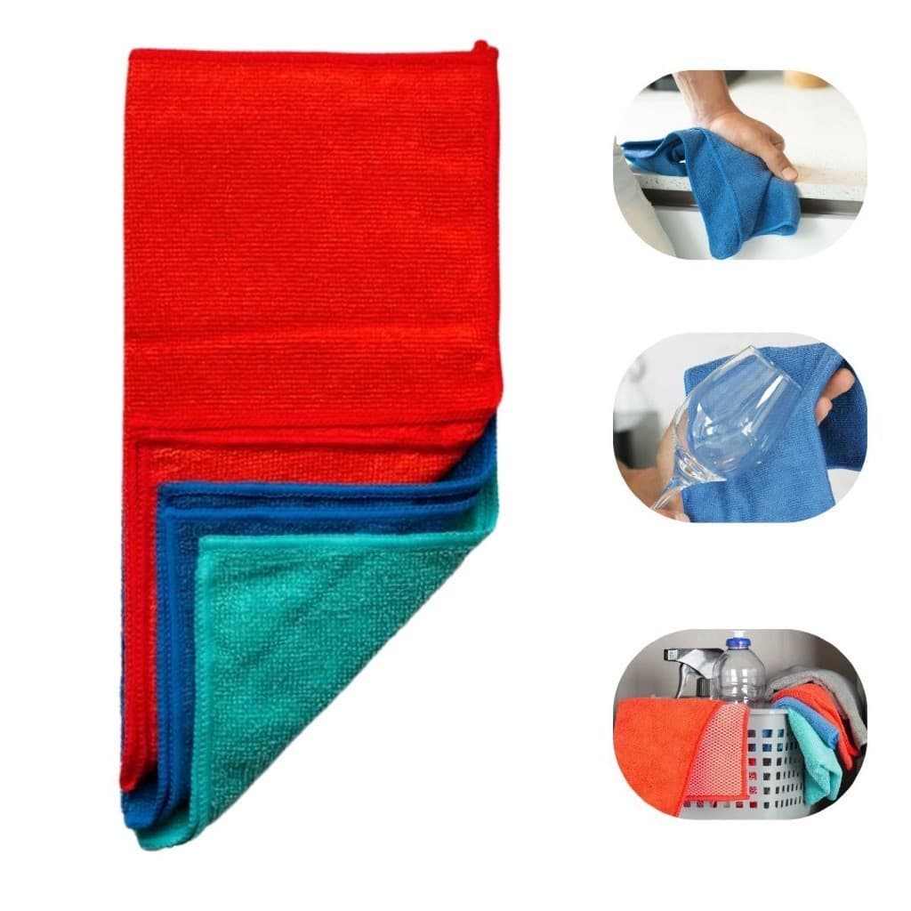 10 Kit Pano Microfibra Multiuso 3 Peças 30x30cm – Alta Absorção | Não Risca | Lavável
