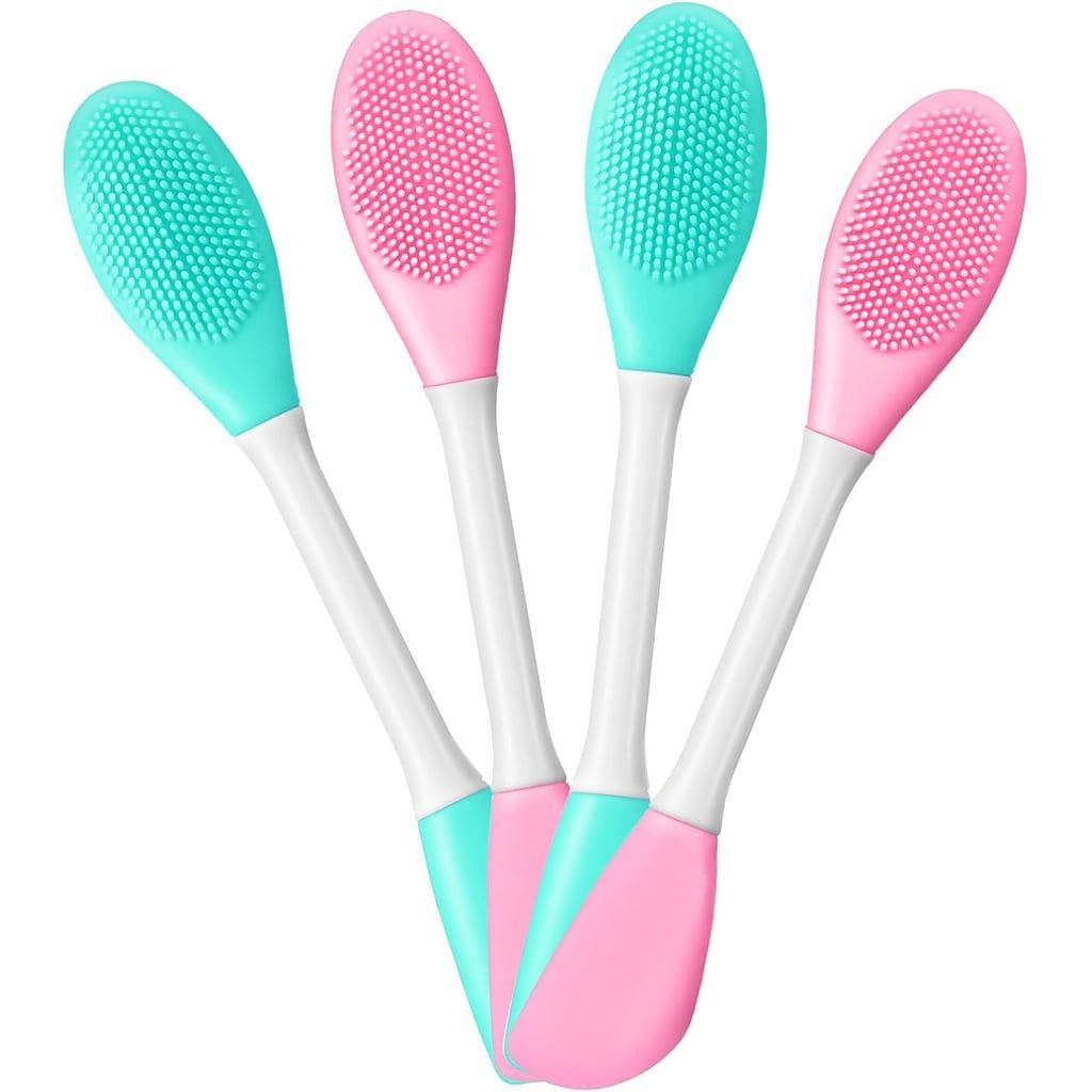 4 Escovas de Silicone para Limpeza Facial, Escova de Limpeza Facial Premium 2 em 1 para Limpeza Profunda dos Poros, Esfo