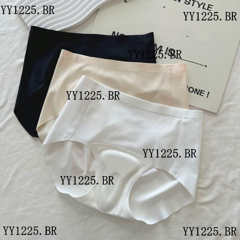 BLUEVELVET1 Roupa Íntima Invisível Fitness , Cuecas Anti-Constrangimento De Seda Gelada De Cintura Média , Quadril Pêsse