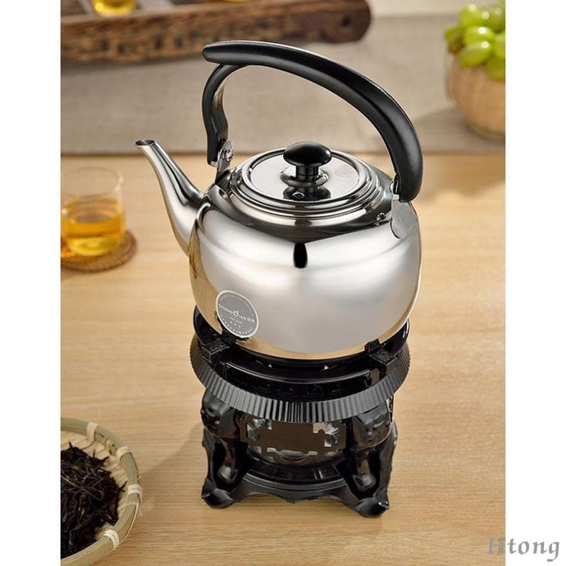 [Htong] Bule De Aço Inoxidável Chá Pote De Água Chaleira Casa Cozinha Piquenique Metal 1000ml