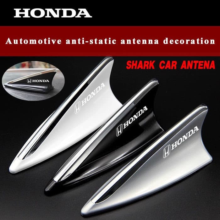 Antena Decorativa Universal para Carro em Forma de Barbatana de Tubarão Prata/Preto/Branco Compatível com Honda Civic HR