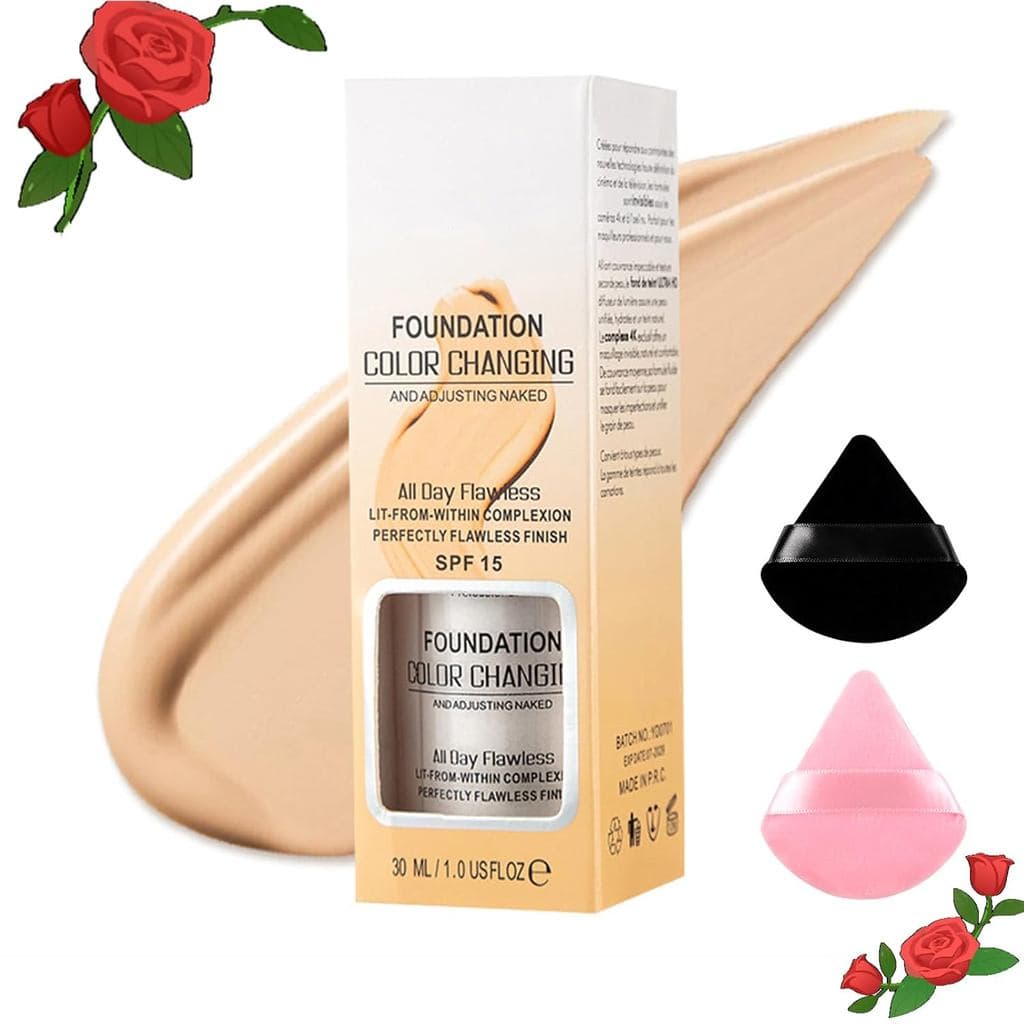 Base de Maquiagem que Muda de Cor, Nova Base de Maquiagem para Pele Madura que Muda de Cor para Mulheres Mais Velhas, Hi
