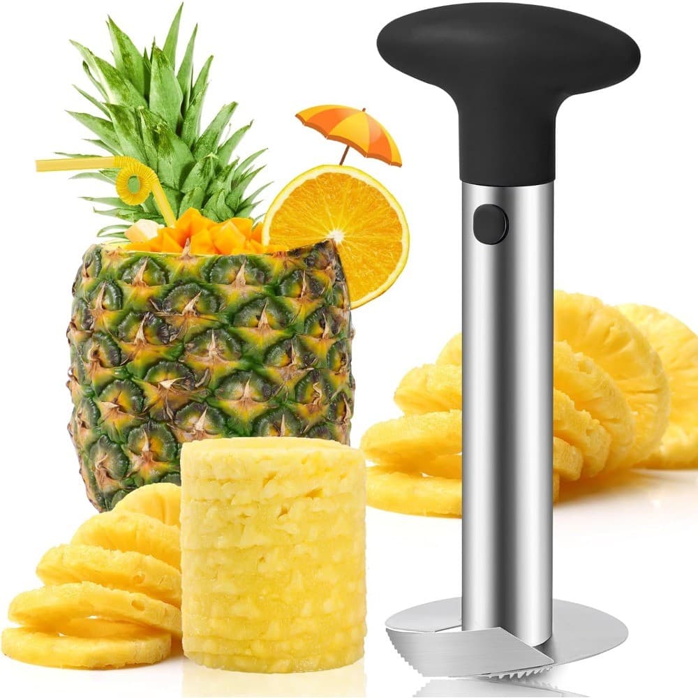 Ferramenta De Corer E Fatiador De Abacaxi , Aço Inoxidável , Cortador Removedor , Fácil Limpeza , Frutas , Cozinha