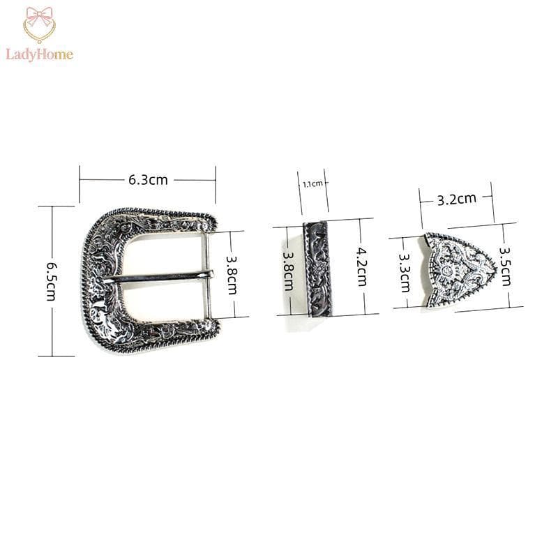 LADYH 1 Conjunto De Cinto De Três Peças Bule Vintage Esculpido Pino Para DIY Acessórios Ocidentais Masculino Fabricação