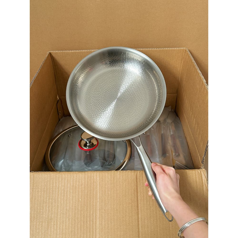 Baichang's Home · Panela não revestida de titânio Panela antiaderente Fogão de indução Dedicado Panela de titânio Bife F