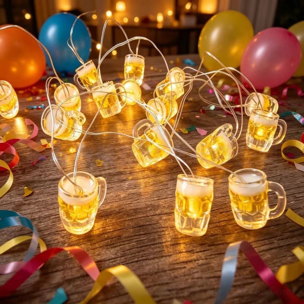 Luzes De Caneca De Cerveja Inovadoras-Corda De 1M 10LED Para Natal , Festas E Decoração De Bar Doméstico