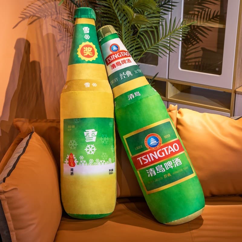 Engraçado Qingdao floco de neve garrafa de cerveja longo travesseiro de cabeceira dormir perna-Clip ferramenta útil meni