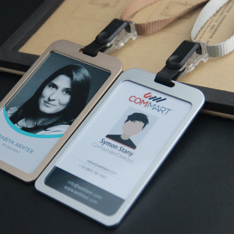 DEZHI-porta-crachá com cordão, cartão de trabalho, cartão de identificação, cordão, porta-cartões, liga de alumínio, cra