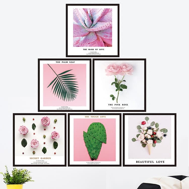 Adesivos de parede menina coração rosa ins pintura decorativa auto-adesivo papel de parede adesivos sala estar quarto ca